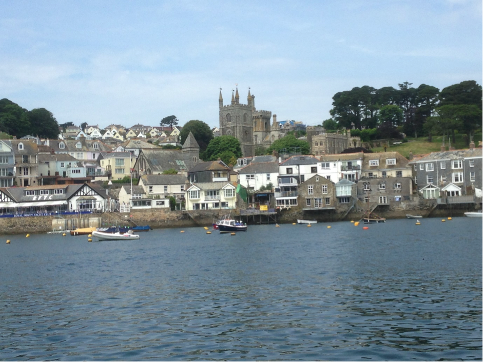 View of Fowey with the Yacht Club on the left